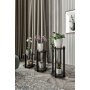 HANAH HOME Drveni štand za biljke Flower Desk Square Black - slika 1