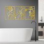 WALLXPERT Dekorativni metalni zidni pribor Golden Triple Silhouette 1 - slika 2