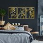 WALLXPERT Dekorativni metalni zidni pribor Golden Triple Silhouette 1 - slika 3
