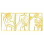 WALLXPERT Dekorativni metalni zidni pribor Golden Triple Silhouette 1 - slika 4