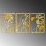 WALLXPERT Dekorativni metalni zidni pribor Golden Triple Silhouette 1 - slika 5