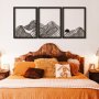 WALLXPERT Dekorativni metalni zidni pribor Mountain Landscape Set of 3 APT742 M - slika 1