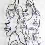 WALLXPERT Dekorativni metalni zidni pribor Faces Line Art APT743 L - slika 3