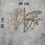 WALLXPERT Dekorativni metalni zidni pribor World Map Compass Led Gold - slika 3