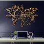 WALLXPERT Dekorativni metalni zidni pribor World Map Compass Led Gold - slika 1
