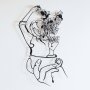 WALLXPERT Dekorativni metalni zidni pribor Coffee Girl Line Art APT744 L - slika 1