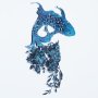 WALLXPERT Dekorativni metalni zidni pribor Carpa Koi APT748 M Blue - slika 3