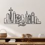 WALLXPERT Dekorativni metalni zidni pribor Seattle crna boja - slika 1