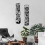 WALLXPERT Dekorativni metalni zidni pribor Tiki crna boja - slika 4
