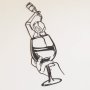 WALLXPERT Dekorativni metalni zidni pribor Glass of Wine Girl Line Art APT749 L - slika 3
