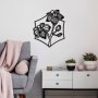 WALLXPERT Dekorativni metalni zidni pribor Orchid L crna boja - slika 3