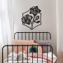 WALLXPERT Dekorativni metalni zidni pribor Orchid L crna boja - slika 1