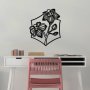 WALLXPERT Dekorativni metalni zidni pribor Orchid L crna boja - slika 2