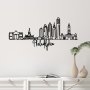 WALLXPERT Dekorativni metalni zidni pribor Philadelphia crna boja - slika 1