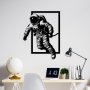 WALLXPERT Dekorativni metalni zidni pribor Out Space 3 D crna boja - slika 1