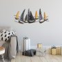 WALLXPERT Dekorativni metalni zidni pribor Uskuna 2 multicolor brodići - slika 4