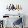 WALLXPERT Dekorativni metalni zidni pribor Uskuna 2 multicolor brodići - slika 2