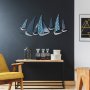 WALLXPERT Dekorativni metalni zidni pribor Uskuna 3 brodići multicolor - slika 2