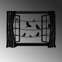 WALLXPERT Dekorativni metalni zidni pribor Birds in Front Of The Window 2 - slika 4