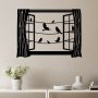WALLXPERT Dekorativni metalni zidni pribor Birds in Front Of The Window 2 - slika 1