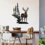 WALLXPERT Dekorativni metalni zidni pribor Jelen multicolor boja - slika 3