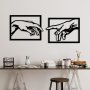 WALLXPERT Dekorativni metalni zidni pribor Hands crna boja - slika 3