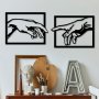 WALLXPERT Dekorativni metalni zidni pribor Hands crna boja - slika 1