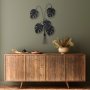 WALLXPERT Dekorativni metalni zidni pribor Monstera Black - slika 3