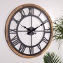 WALLXPERT Dekorativni metalni zidni sat Roman Black - slika 1