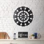 WALLXPERT Dekorativni metalni zidni sat Stone XL black - slika 4