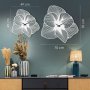 WALLXPERT Dekorativni metalni zidni sat Azalea bela boja - slika 1