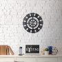 WALLXPERT Dekorativni metalni zidni sat Stone crna boja - slika 5