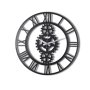 WALLXPERT Dekorativni metalni zidni sat Gear black - slika 2