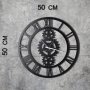 WALLXPERT Dekorativni metalni zidni sat Gear black - slika 3