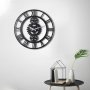 WALLXPERT Dekorativni metalni zidni sat Gear black - slika 4