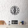 WALLXPERT Dekorativni metalni zidni sat Gear black - slika 5