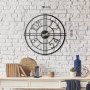 WALLXPERT Dekorativni metalni zidni sat black Ortası - slika 3