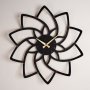 WALLXPERT Dekorativni metalni zidni sat Lotus Metal Wall Clock APS106 Black - slika 1