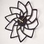 WALLXPERT Dekorativni metalni zidni sat Lotus Metal Wall Clock APS106 Black - slika 3