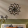 WALLXPERT Dekorativni metalni zidni sat Lotus Metal Wall Clock APS106 Black - slika 2
