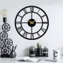 WALLXPERT Dekorativni metalni zidni sat Pari black - slika 1