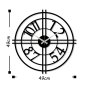 WALLXPERT Dekorativni metalni zidni sat Metal Wall Clock 33 Black - slika 3