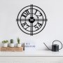 WALLXPERT Dekorativni metalni zidni sat Metal Wall Clock 33 Black - slika 1