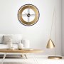 WALLXPERT Dekorativni metalni zidni sat Metal Wall Clock Gold Black - slika 2