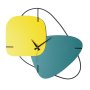 WALLXPERT Dekorativni metalni zidni sat Brazil Yellow - green - slika 3