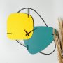 WALLXPERT Dekorativni metalni zidni sat Brazil Yellow - green - slika 1