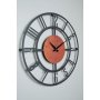 WALLXPERT Dekorativni metalni zidni sat Myk9911 Crna Orange - slika 3