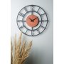 WALLXPERT Dekorativni metalni zidni sat Myk9911 Crna Orange - slika 2