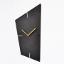 WALLXPERT Dekorativni metalni zidni sat Geometric Metal Wall Clock APS131 crno - zlatna boja - slika 2