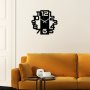 WALLXPERT Dekorativni metalni zidni sat Numbers black - slika 2